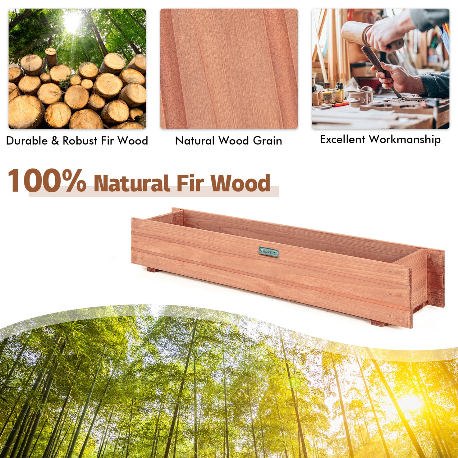 Set Of 2 Wooden Raised Garden Bed, Brown Raised Garden Beds at Gallery Canada