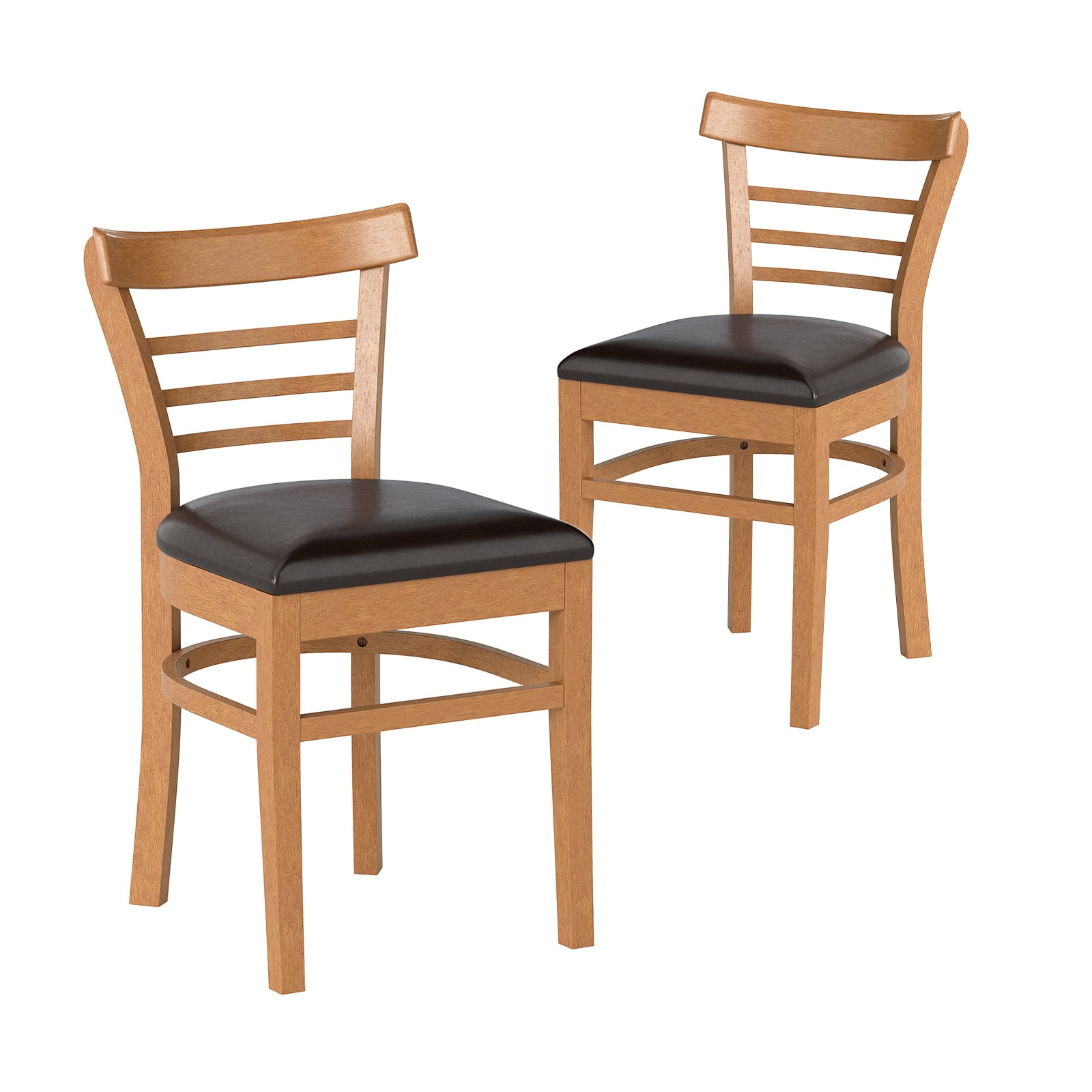 Wooden Dining Chair Set, 2-Piece, Rubber Wood Legs, Brown Dining Chairs at Gallery Canada