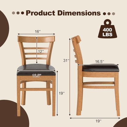 Wooden Dining Chair Set, 2-Piece, Rubber Wood Legs, Brown Dining Chairs at Gallery Canada