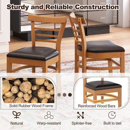 Wooden Dining Chair Set, 2-Piece, Rubber Wood Legs, Brown Dining Chairs at Gallery Canada