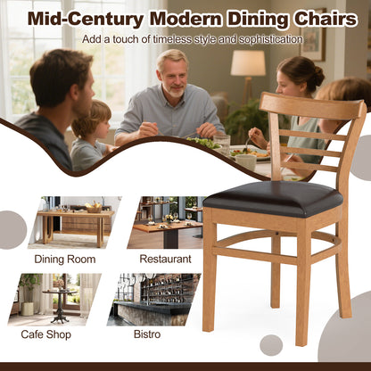Wooden Dining Chair Set, 2-Piece, Rubber Wood Legs, Brown Dining Chairs at Gallery Canada