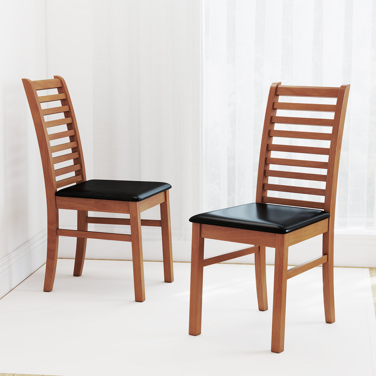 Wooden Dining Chair Set, 2-Piece, Rubber Wood Legs, Brown Dining Chairs at Gallery Canada