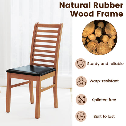 Wooden Dining Chair Set, 2-Piece, Rubber Wood Legs, Brown Dining Chairs at Gallery Canada