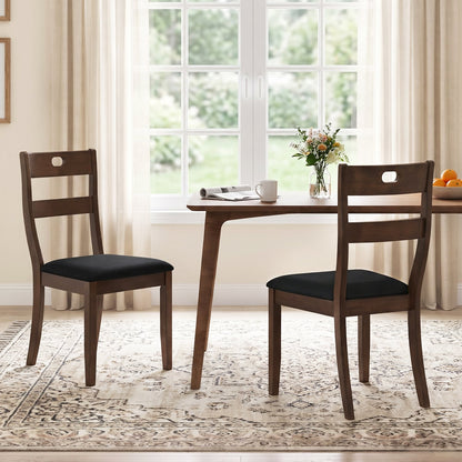 2 Wooden Dining Chairs, Padded Seats, Walnut Dining Chairs at Gallery Canada