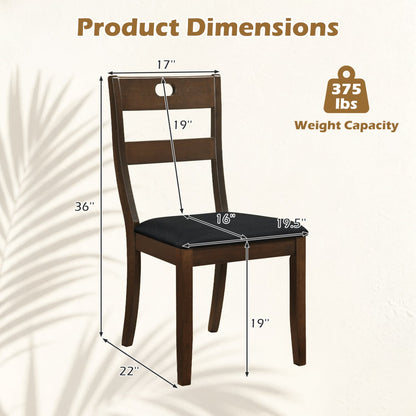 2 Wooden Dining Chairs, Padded Seats, Walnut Dining Chairs at Gallery Canada