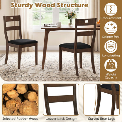 2 Wooden Dining Chairs, Padded Seats, Walnut Dining Chairs at Gallery Canada