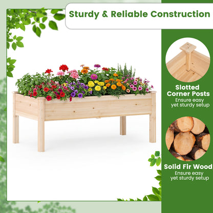 Wooden Raised Garden Bed Set, 2 Elevated Planter Boxes, Natural Fir Wood Raised Garden Beds at Gallery Canada
