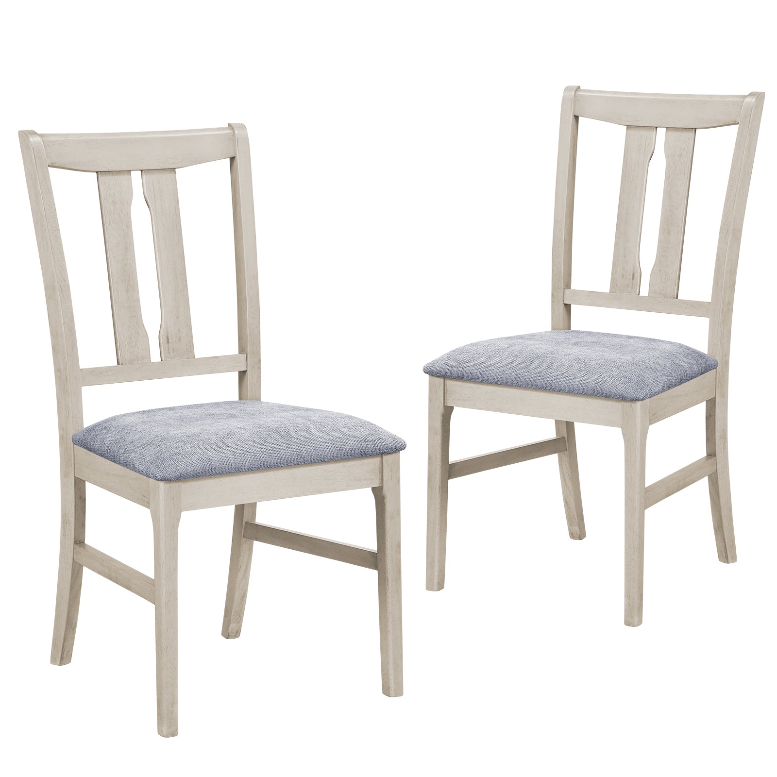 Set Of 2 Wooden Upholstered Dining Chairs, Gray Dining Chairs Gray at Gallery Canada