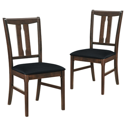Set Of 2 Wooden Upholstered Dining Chairs, High Curved Back, Walnut Dining Chairs Walnut at Gallery Canada