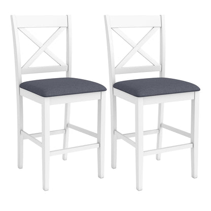 Set Of 2 X-Back Bar Stools, Upholstered Cushioned Seats, White Bar Stools at Gallery Canada