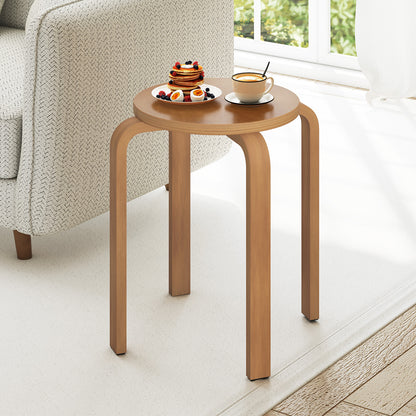 Set of 4 18 Inch Stackable Bentwood Dining Chairs, Round Top, Walnut Dining Chairs at Gallery Canada