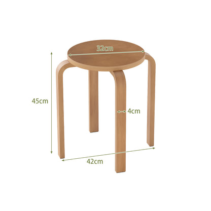 Set of 4 18 Inch Stackable Bentwood Dining Chairs, Round Top, Walnut Dining Chairs at Gallery Canada