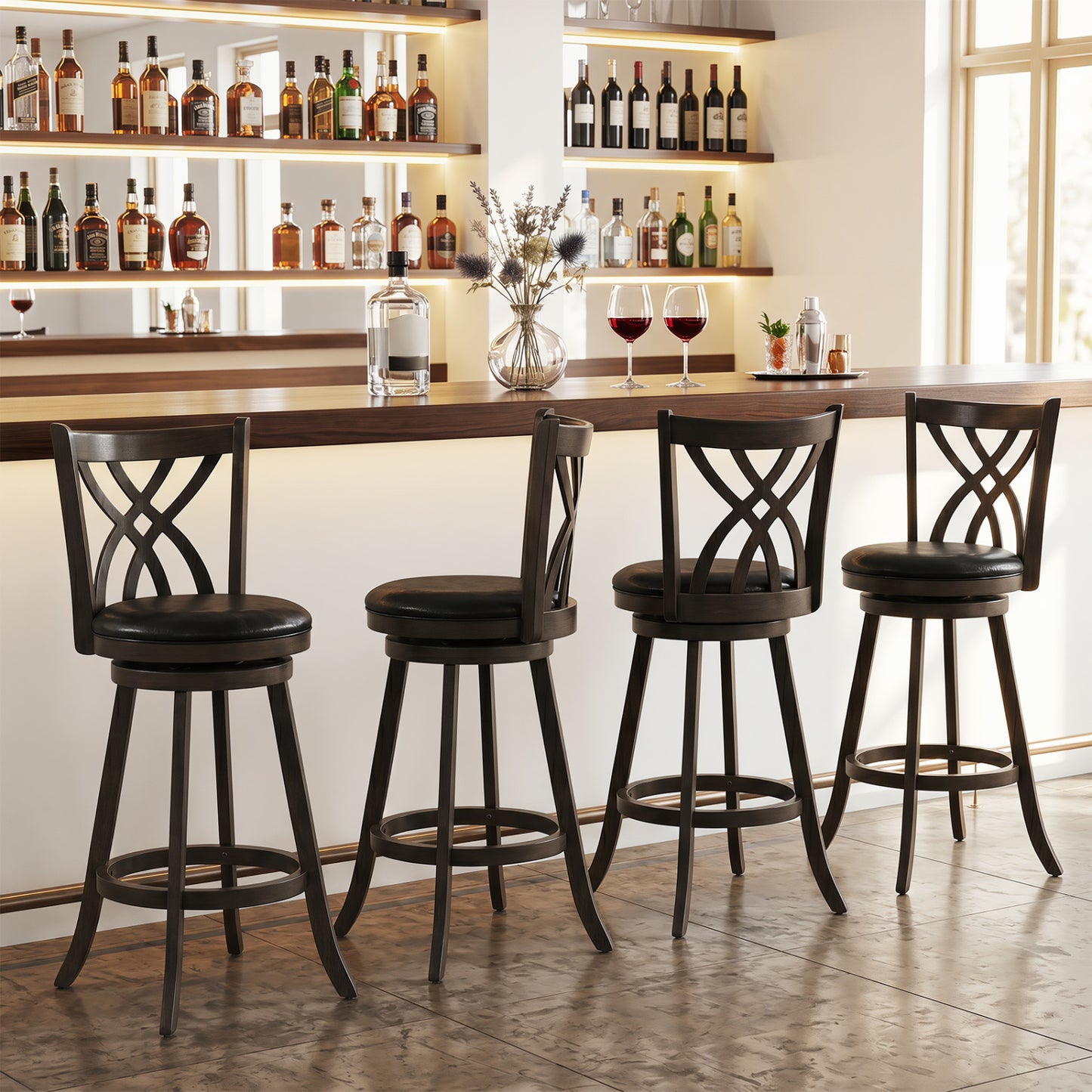 Set Of 4 29" Counter Height Bar Stools, Gray Bar Stools at Gallery Canada