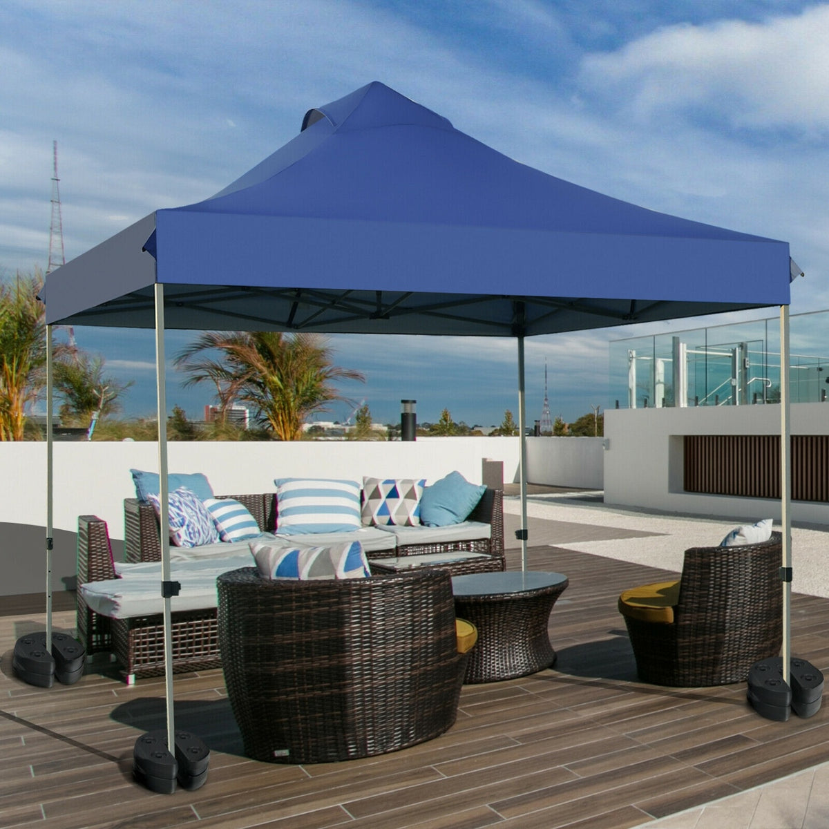 Set Of 4 Canopy Weights 20Lbs Weight Plate Kit, Black Outdoor Umbrella Bases at Gallery Canada