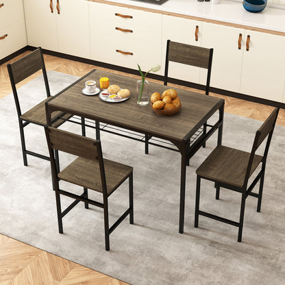 Set Of 4 Dining Chairs, Metal Legs, Slanted Back, Gray Dining Chairs at Gallery Canada