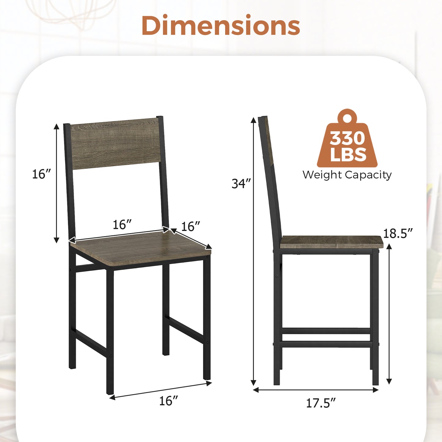 Set Of 4 Dining Chairs, Metal Legs, Slanted Back, Gray Dining Chairs at Gallery Canada