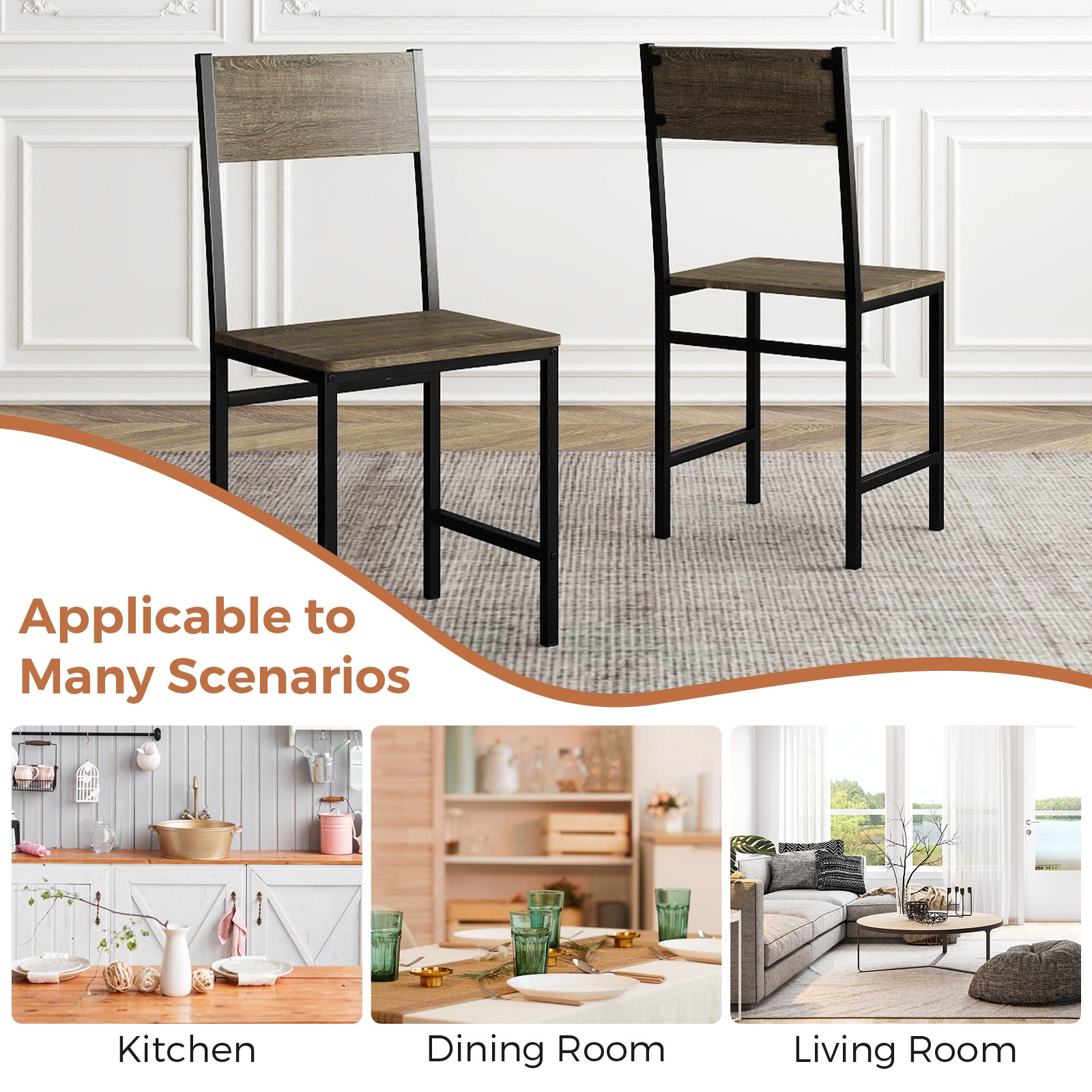 Set Of 4 Dining Chairs, Metal Legs, Slanted Back, Gray Dining Chairs at Gallery Canada