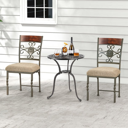 Set of 4 Armless Dining Chairs with Seat Cushion