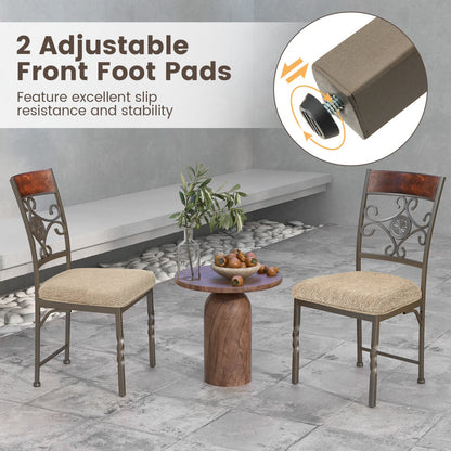 Set of 4 Armless Dining Chairs with Seat Cushion