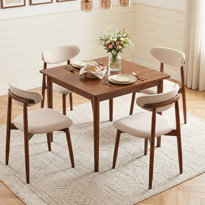 Set of 4 Fabric Upholstered Dining Chairs, Beige Dining Chairs at Gallery Canada
