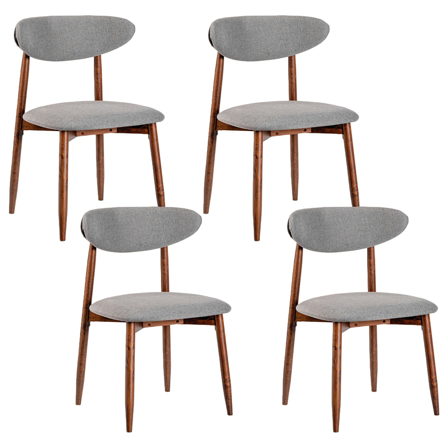 Set Of 4 Fabric Upholstered Dining Chairs, Gray Dining Chairs Gray at Gallery Canada