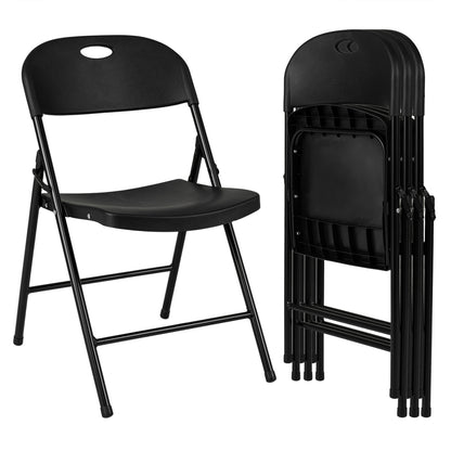 Set of 4 Foldable Plastic Chairs, Black Dining Chairs at Gallery Canada