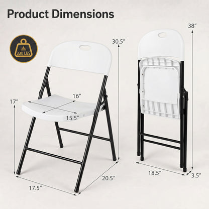 Set of 4 Foldable Plastic Chairs, White Dining Chairs at Gallery Canada