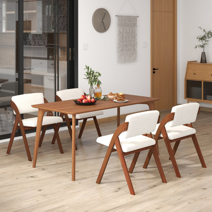 4 Folding Dining Chairs, Rubber Wood Legs, Walnut Dining Chairs at Gallery Canada
