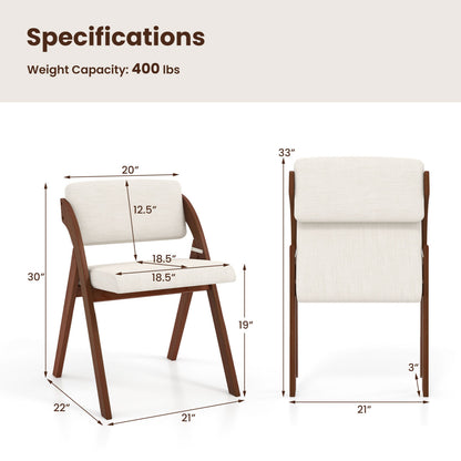4 Folding Dining Chairs, Rubber Wood Legs, Walnut Dining Chairs at Gallery Canada