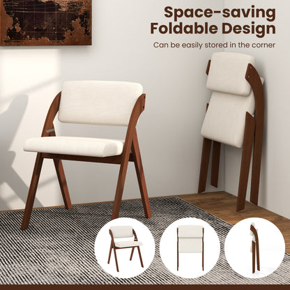 4 Folding Dining Chairs, Rubber Wood Legs, Walnut Dining Chairs at Gallery Canada