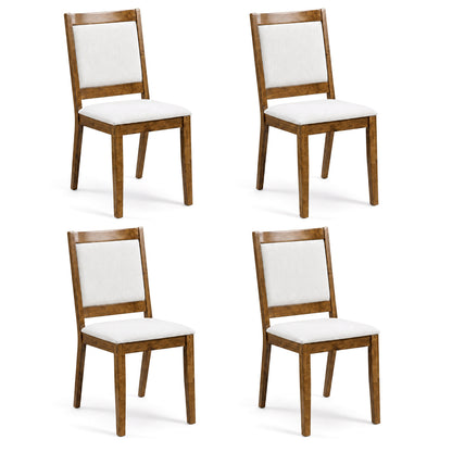 Set of 4 Modern Dining Upholstered Kitchen Chair, Walnut