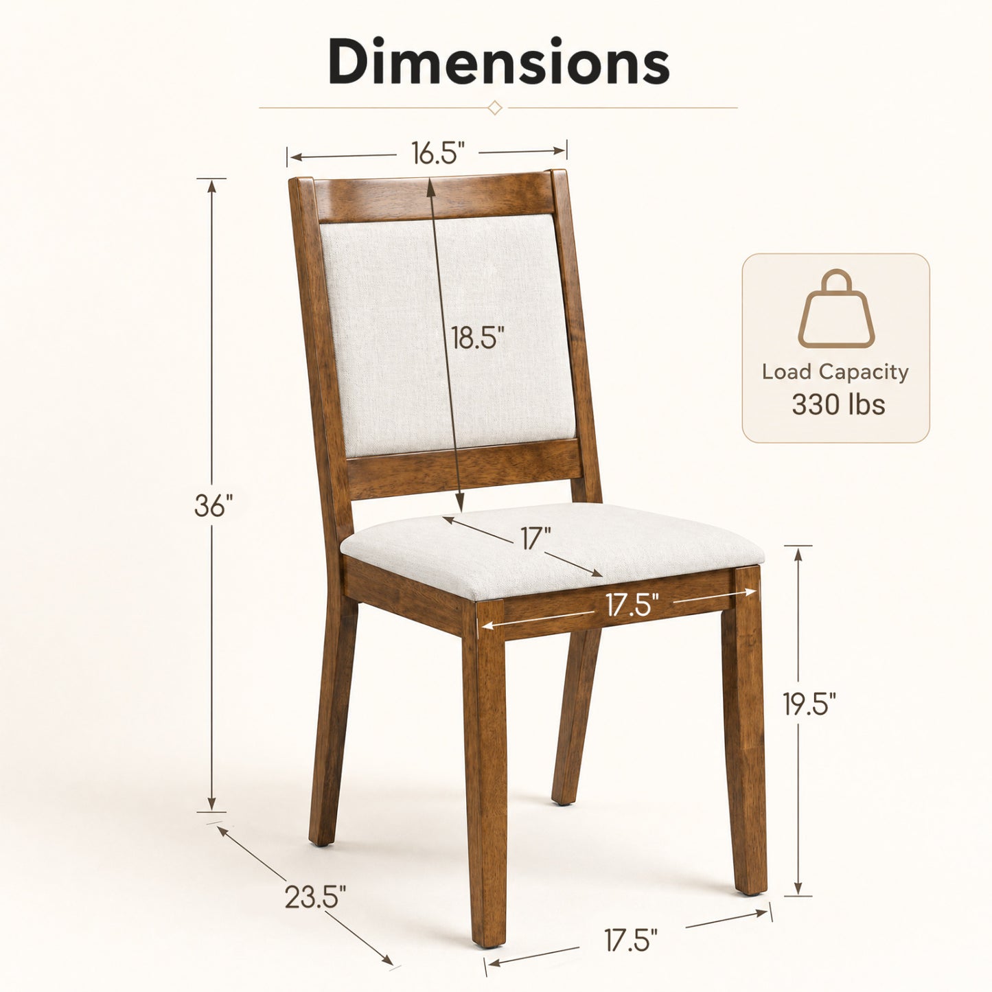Set of 4 Modern Dining Upholstered Kitchen Chair, Walnut