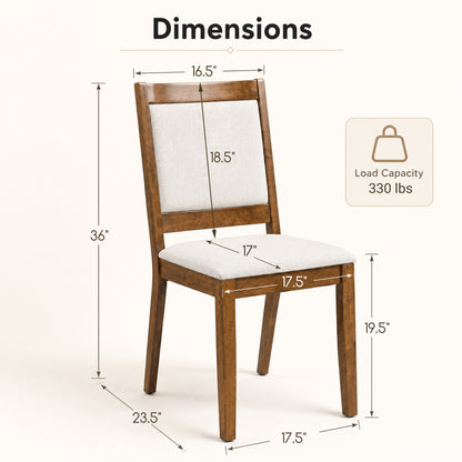 Set of 4 Modern Dining Upholstered Kitchen Chair, Walnut