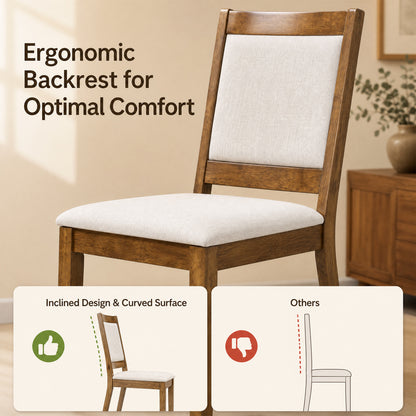 Set of 4 Modern Dining Upholstered Kitchen Chair, Walnut