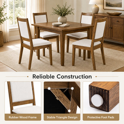Set of 4 Modern Dining Upholstered Kitchen Chair, Walnut