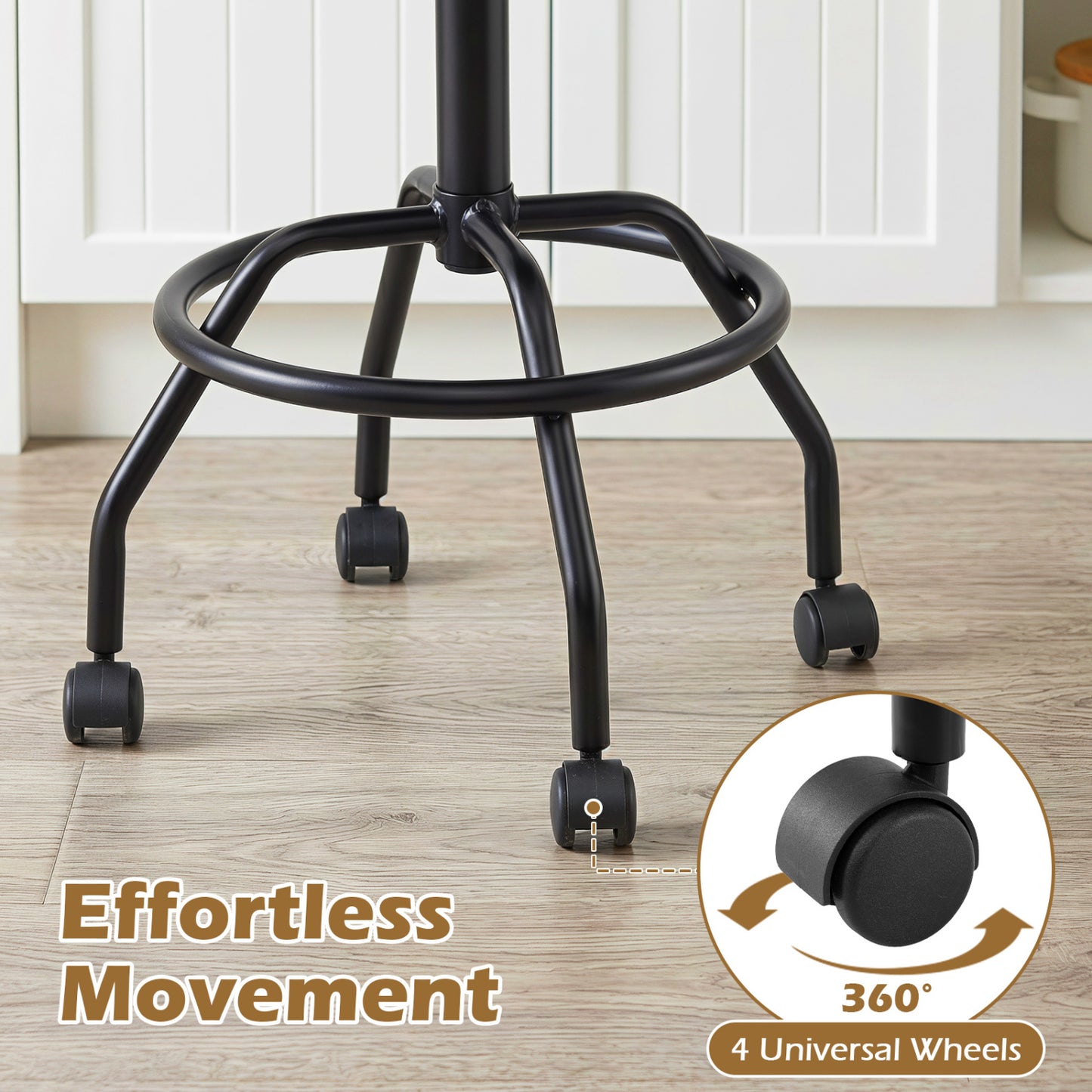 Set Of 4 Swivel Adjustable Bar Stools With Backrest, Black Bar Stools at Gallery Canada