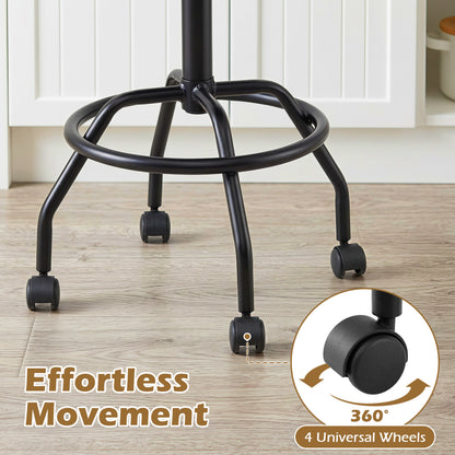 Set Of 4 Swivel Adjustable Bar Stools With Backrest, Black Bar Stools at Gallery Canada