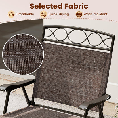 Set Of 4 Patio Folding Dining Chairs With Armrests, Brown Patio Dining Chairs at Gallery Canada