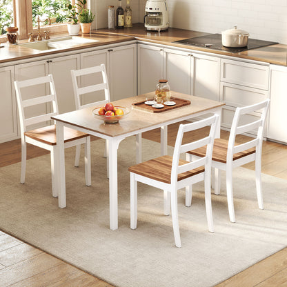Wood Dining Chairs, Set of 4, Solid Rubber Wood Legs, Brown Dining Chairs at Gallery Canada