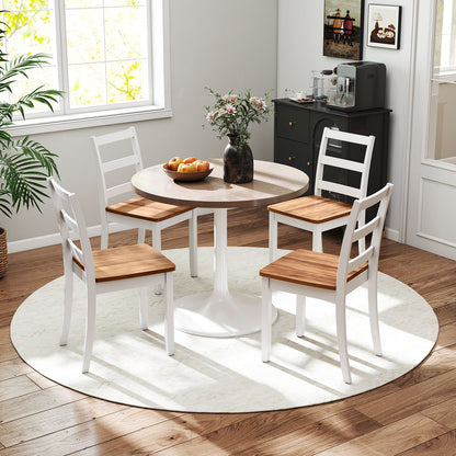 Wood Dining Chairs, Set of 4, Solid Rubber Wood Legs, Brown Dining Chairs at Gallery Canada