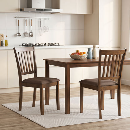 Set Of 4 Wooden Upholstered Dining Chairs, Brown Dining Chairs at Gallery Canada