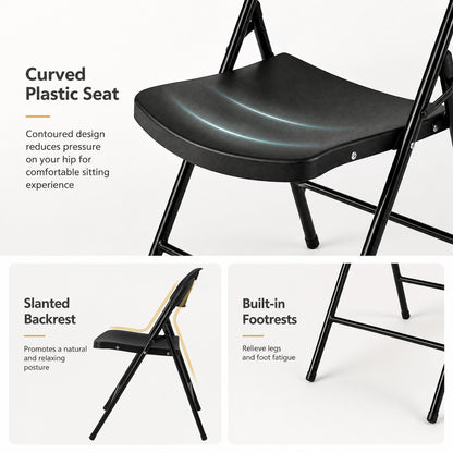Set of 6 Foldable Plastic Chairs Dining Chairs at Gallery Canada