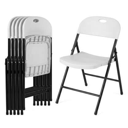 Set of 6 Foldable Plastic Chairs, White Dining Chairs at Gallery Canada