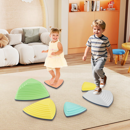 Set of 6 Stepping Stones for Kids Non-Slip Balance Stones with Storage Bag-Set of 6, Multicolor Toy Sports at Gallery Canada