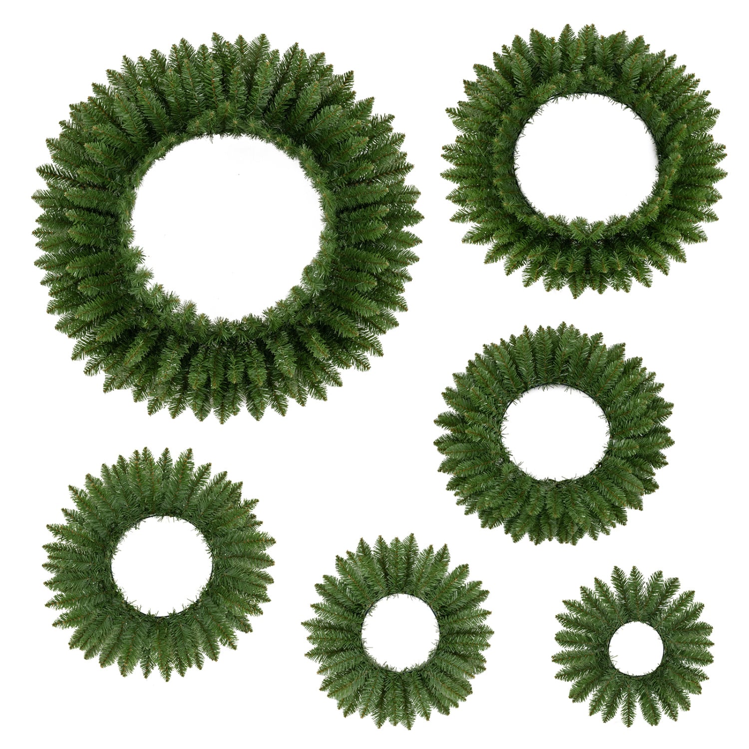 Artificial Christmas Wreaths Set of 6, Green Christmas Decor & Accessories Green at Gallery Canada