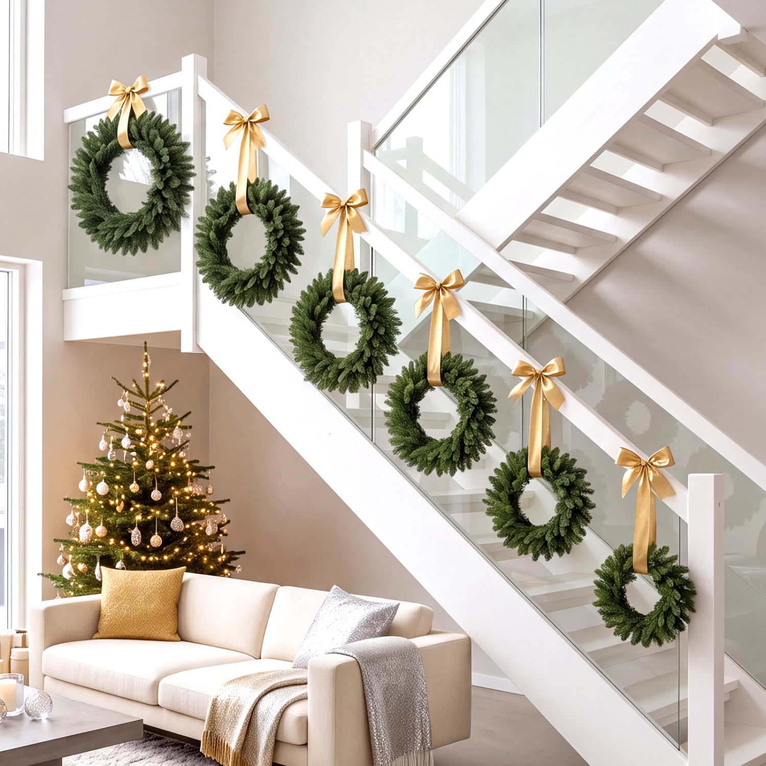Artificial Christmas Wreaths Set of 6, Green Christmas Decor & Accessories at Gallery Canada