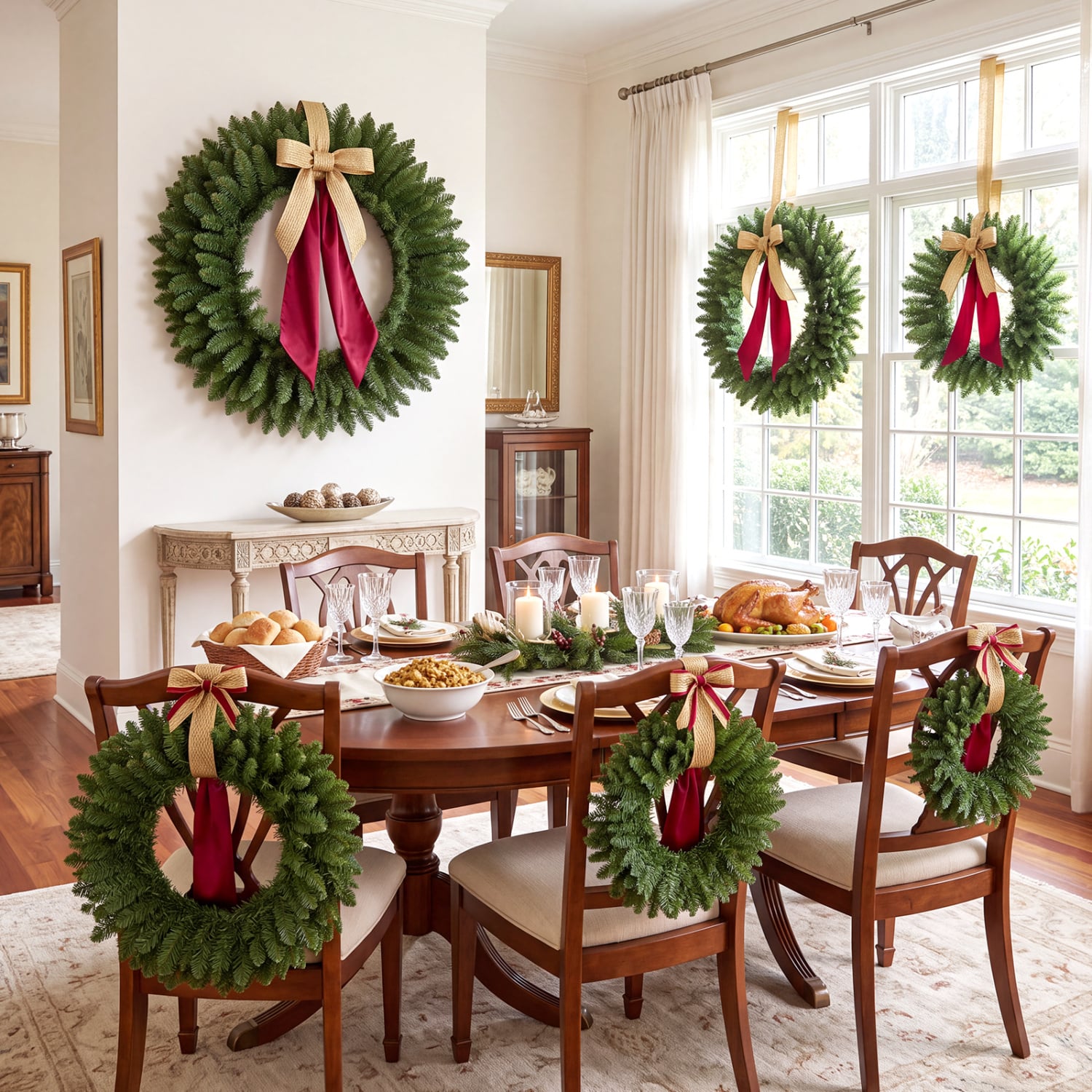 Artificial Christmas Wreaths Set of 6, Green Christmas Decor & Accessories at Gallery Canada
