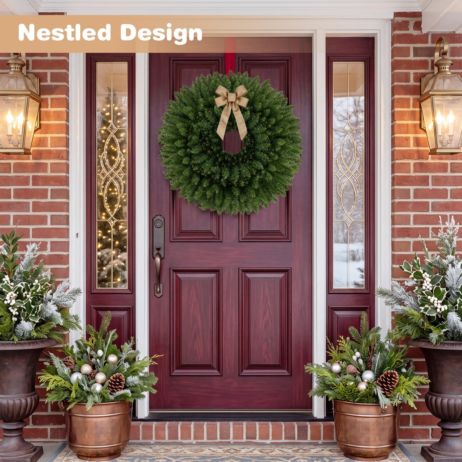 Artificial Christmas Wreaths Set of 6, Green Christmas Decor & Accessories at Gallery Canada