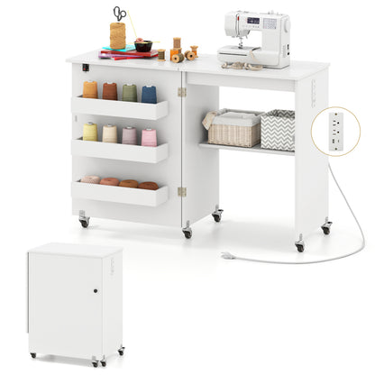 Sewing Machine & Table Set with Charging Station Folding Desk Office Desks at Gallery Canada
