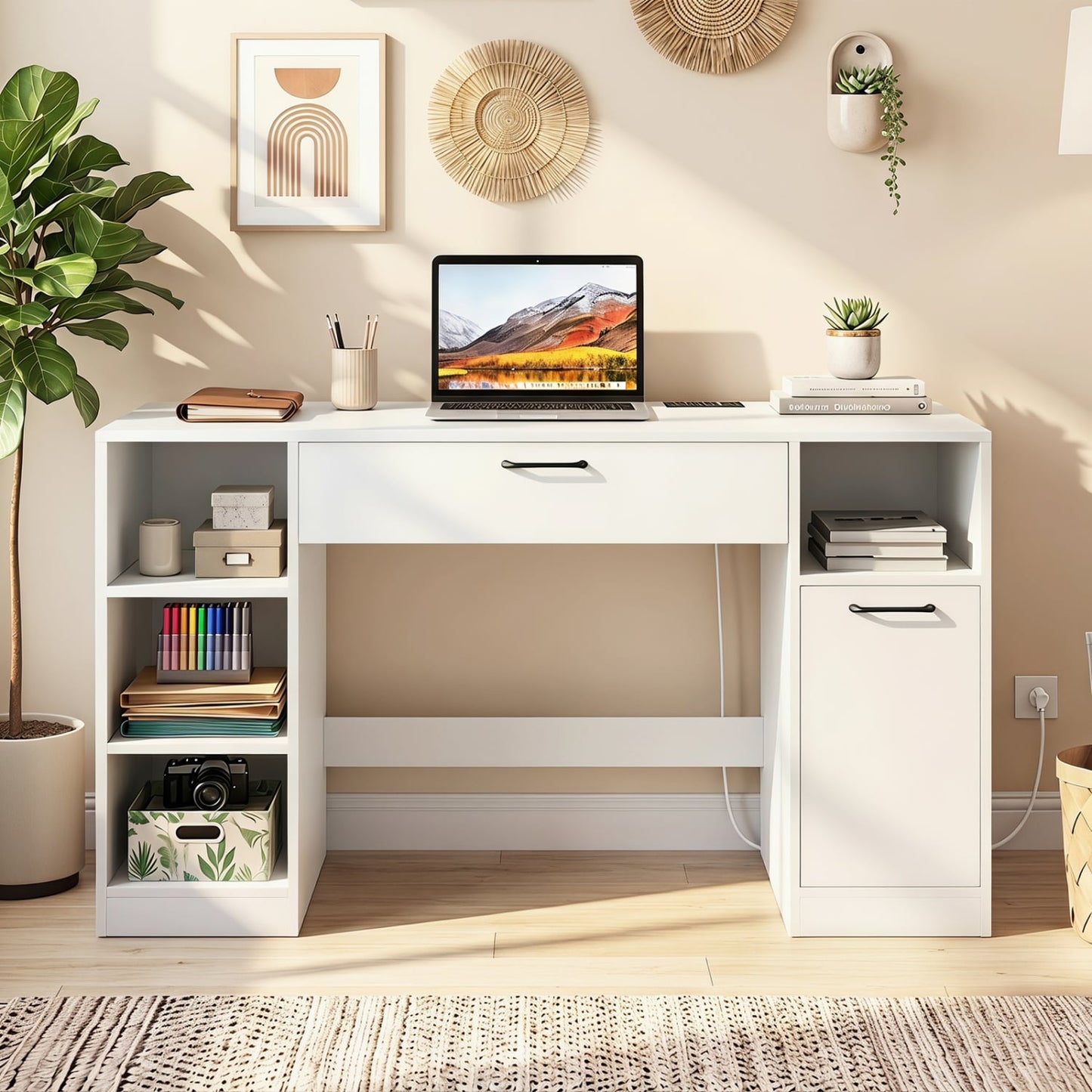 Sewing Table With Power Outlets, Craft Desk, White Sewing Tables at Gallery Canada